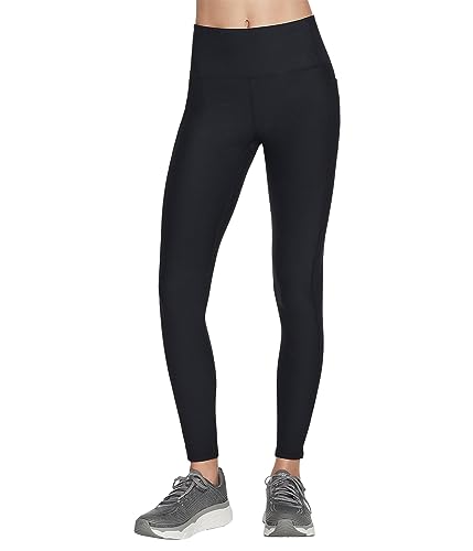 Skechers GOFLEX Rib FL HW legginsy czarne, Czarny, M