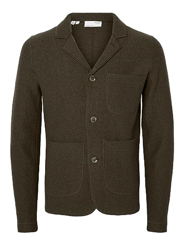 SELETED HOMME Męska kurtka z dzianiny Slhnealy Knit Blazer W Noos, FOREST NIGHT, XL