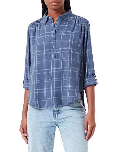TOM TAILOR Damski Bluzka z wzorem w kratkę 1032577, 30305 - Woven Big Blue Grid Check, 38