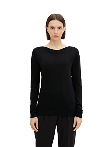 TOM TAILOR Damski sweter 1035135, 14482-Deep Black, XS