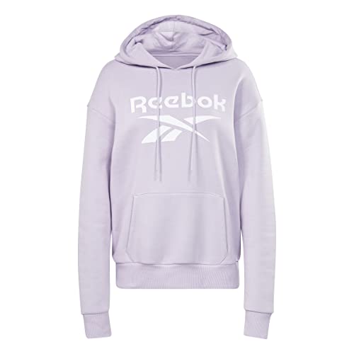 Reebok Damska bluza z kapturem z dużym logo, fioletowa Oasis, 2XL, Fioletowa Oasis, XXL
