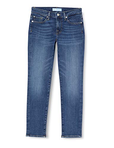 7 For All Mankind Jeansy damskie Pyper Crop, średni niebieski, 27W
