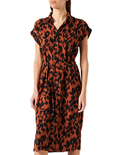 Only Kobiety Onlhannover S/S Shirt Dress Noos Wvn Sukienka, Pomarańczowy/Czarny, 40