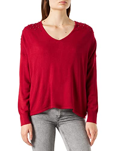 Kaporal Damski sweter z dekoltem w serek, czerwone wino, XS