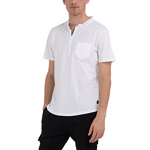 Replay Męski T-shirt M6452, 001 biały, XXL, 001 White, XXL