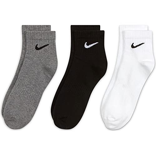 Nike Unisex_Adult Season 2021/22 Skarpety sportowe, białe (czarne)/węgiel wrzosowy (czarne)/czarne (białe), L