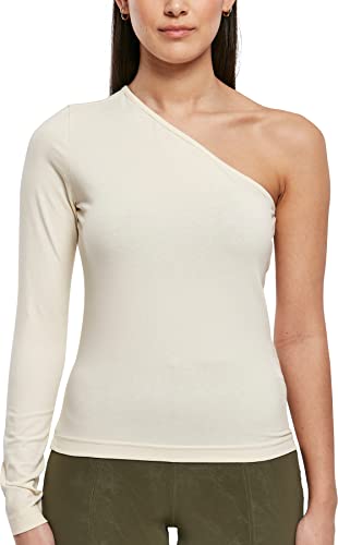 Urban Classics Damska koszulka z długim rękawem Ladies Asymetrc, Whitesand, 4XL