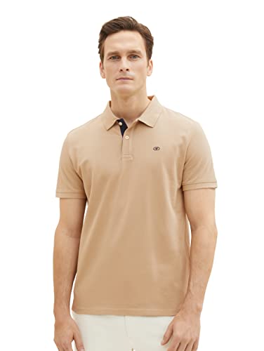 TOM TAILOR Męska koszulka polo Basic Piqué, 10942 – Beach Sand, M