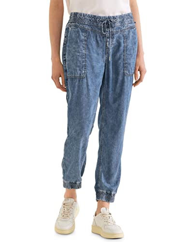 Street One Damskie spodnie do biegania Denim, Heavy Blue Random Wash, 31W / 28L