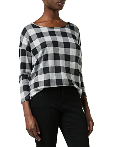 ONLY Onlelcos 4/5 Aop Top Jrs Noos Top Kobiety, Light Grey Melange/Aop:winning Check, L