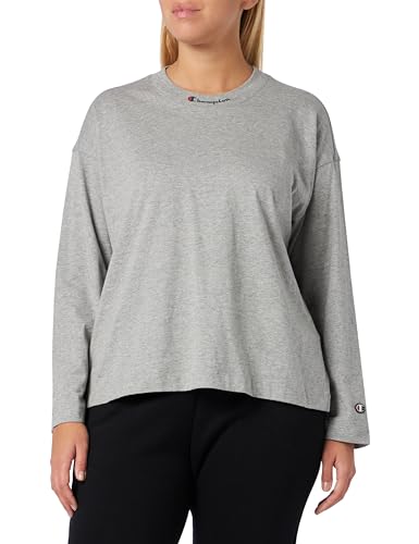 Champion Legacy American Classics W-Light Cotton Jersey L-s Relaxed Crewneck Damska koszulka z długim rękawem, Jasny melanż szary, S