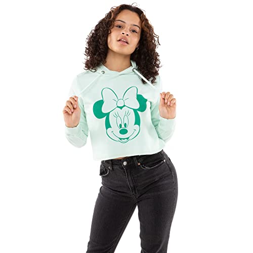 Disney Damska bluza z kapturem Minnie Head, niebieska, S