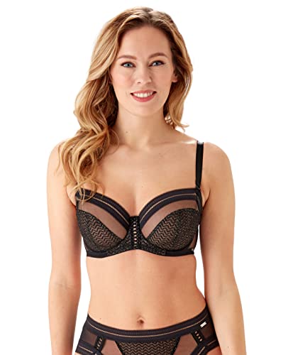 Gossard Damski biustonosz CondradCTION, czarny/srebrny, 32DD, Czarny/Srebrny, 70E