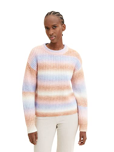 TOM TAILOR Denim Damski sweter w paski 1033061, 30199 - Soft Multicolor Stripe, XXL