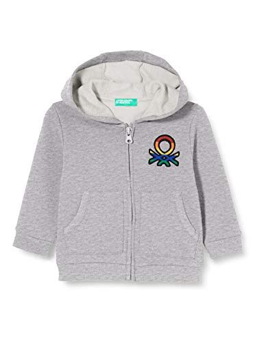 United Colors of Benetton Bluza chłopięca Giacca C/CAPP M/L, Melange Light Grey 501, 68 cm
