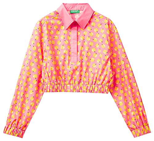 United Colors of Benetton Koszula damska, Różowy wzorzysty 73z, XS