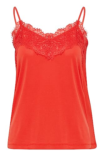 ICHI Damska koszulka na ramiączkach/Cami Shirt, Poppy Red (171664), S