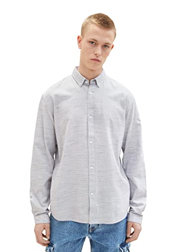 TOM TAILOR Denim Męska koszula 1036244, 31870-Navy Structure, L, 31870 – Navy Structure, L