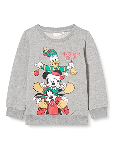 NAME IT Bluza dziecięca NMMOZIAS Mickey BRU WDI, szara, melanżowa, 86