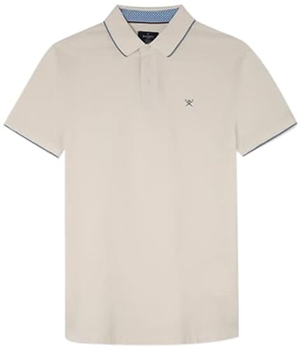 Hackett London Męska koszula polo Multi Trim, Light Grey Marl, L