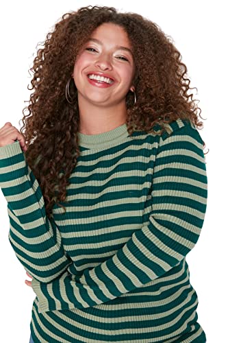 Trendyol Damska bluza TBBAW23AN00019/Yeşil, zielona, 3XL, ZIELONY, 3XL