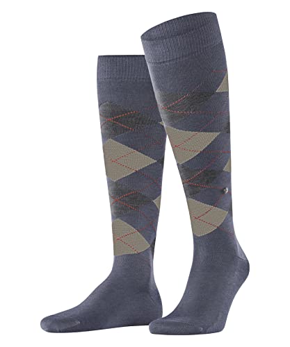 Burlington Mężczyźni Podkolanówki Manchester M KH Organiczna Bawełna długie z wzorem 1 Para, Niebieski (Jeans Melange 6274), 40-46