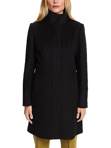 ESPRIT Z recyklingu: płaszcz z wełną, czarny, XS