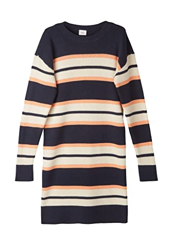 s.Oliver Junior Girl's sukienka z dzianiny w paski, granatowa, 140