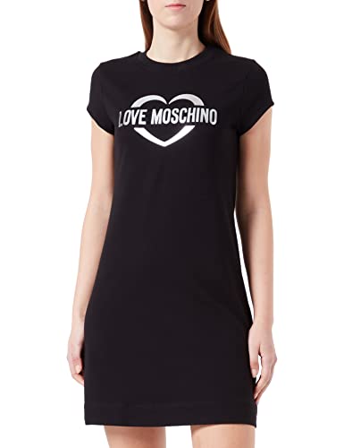 Love Moschino Damska sukienka o kroju slim fit, trapezowa, czarna, rozmiar 42, czarny, 42