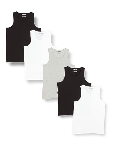 Bestseller A/S Męski tank top, Jasnoszary melanż/opakowanie: biały - biały - czarny, S