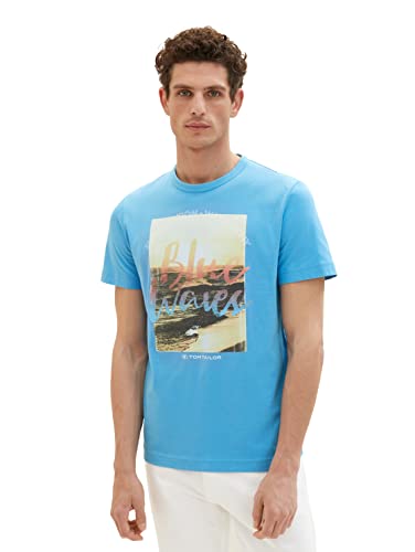 TOM TAILOR Koszulka męska 1036323, 18395-Rainy Sky Blue, XL, 18395 – Rainy Sky Blue, XL