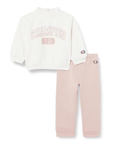 Champion Legacy American Classics TD - Bookstore Logo Ultralight Powerblend Fleece Crewneck Pełna, Off White/Różowy, 18 miesięcy Bimba 0-24 FW23, Off White/Rosa, 18 miesięcy