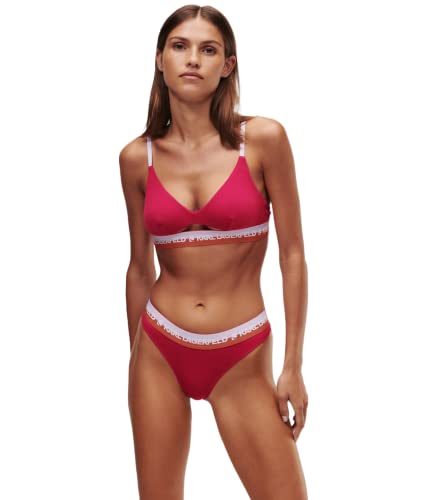 KARL LAGERFELD Kobiety Stringi z logo, Sangria, XS