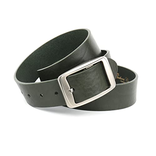 Anthoni Crown Pasek skórzany unisex, zielony, 90