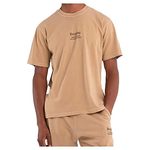 Replay Męski T-shirt M6154, 145 Sahara Sand, XXL