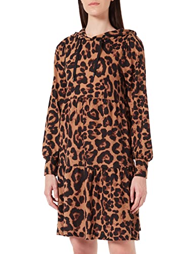 ONLY ONLELCOS Emma L/S Hood Dress JRS sukienka, czarna/AOP: Leo, S