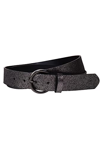 Street One skórzany pasek damski, Dark Silver, 75