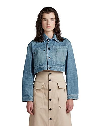 G-STAR RAW Damska kurtka dżinsowa, niebieska (Antique Faded Moonlit Ocean D318-D869), L, Niebieski (Antique Faded Moonlit Ocean D318-d869), L