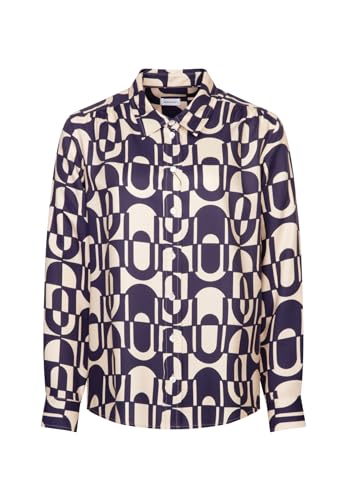 Seidensticker Damska bluzka - modna bluzka - Regular Fit - kołnierz koszuli - długi rękaw - 100% wiskoza, niebieski, 44