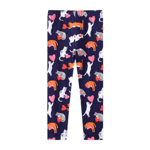 CM-Kid Legginsy Casual Kobieta, Spodnie dla dzieci, Drukowane Legginsy 2-7 Lat, Ciemny Niebieski-1