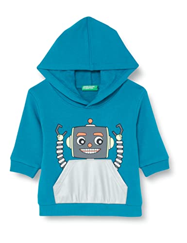 United Colors of Benetton Chłopięca bluza z kapturem, Blu 060, 18 Miesiące