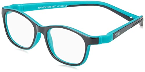 NANOVISTA Unisex dziecięce okulary przeciwsłoneczne, Dwukolorowy czarny/turkusowy, 46