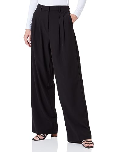 Bestseller A/S Damskie spodnie VMTROIAN MR Wide DAD Pant NOOS, czarne, S/34, Schwarz, 34-S-L