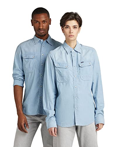 G-STAR RAW Koszula męska Worker Slim, Niebieski (Sun Faded Imperial Blue D22005-d186-d438), S