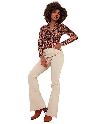 Joe Browns Damska bluzka z długim rękawem, jesienny kwiatowy węzeł z przodu, kołnierzyk, wielokolorowy, 12, multi, 38