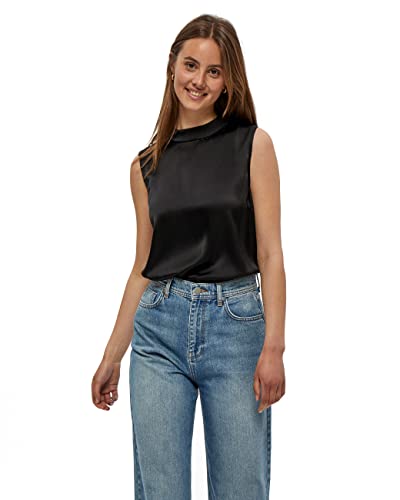Minus Damski jedwabny top Justine, 100 czarny, 32