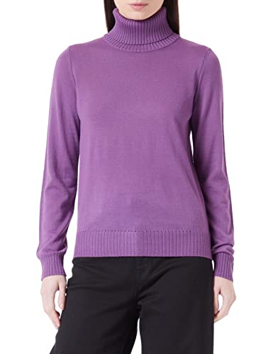 Sisley Damski sweter Turtle Neck 109MM2022, fioletowy 1Y1, L