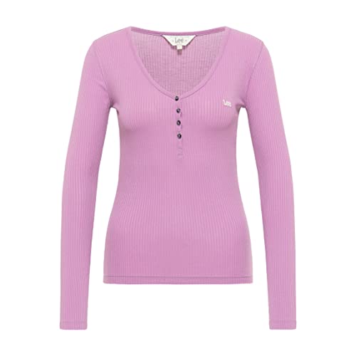 Lee Damska koszula z długim rękawem z henley Shirt, pansy, rozmiar XL