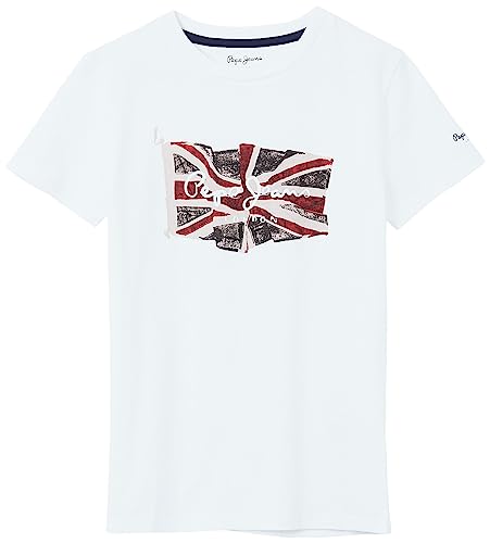 Pepe Jeans Damska koszulka z logo Jr S/S N, biały (biały), 4 Jahre