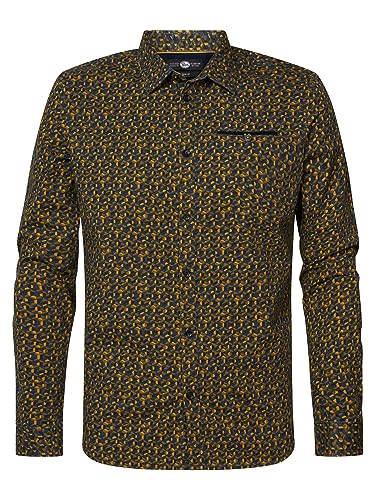 Petrol Industries Men Shirt Long Sleeve AOP Koszulka męska, Dark Vinegar, S